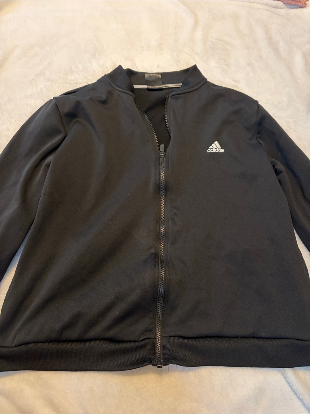 adidas Black Full-Zip Kids Jacket